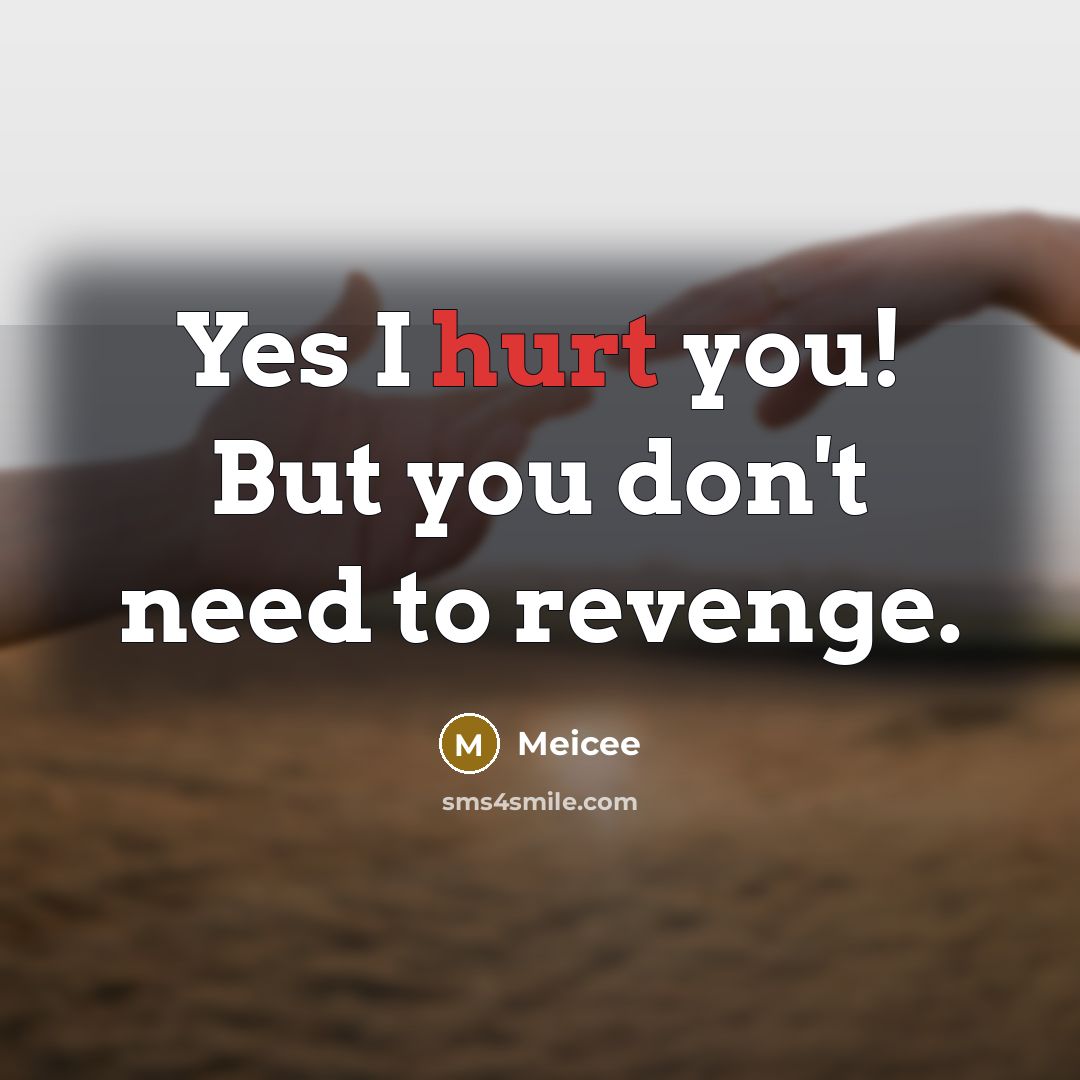“Yes I hurt you! But you don't need to revenge.…” quote by Meicee