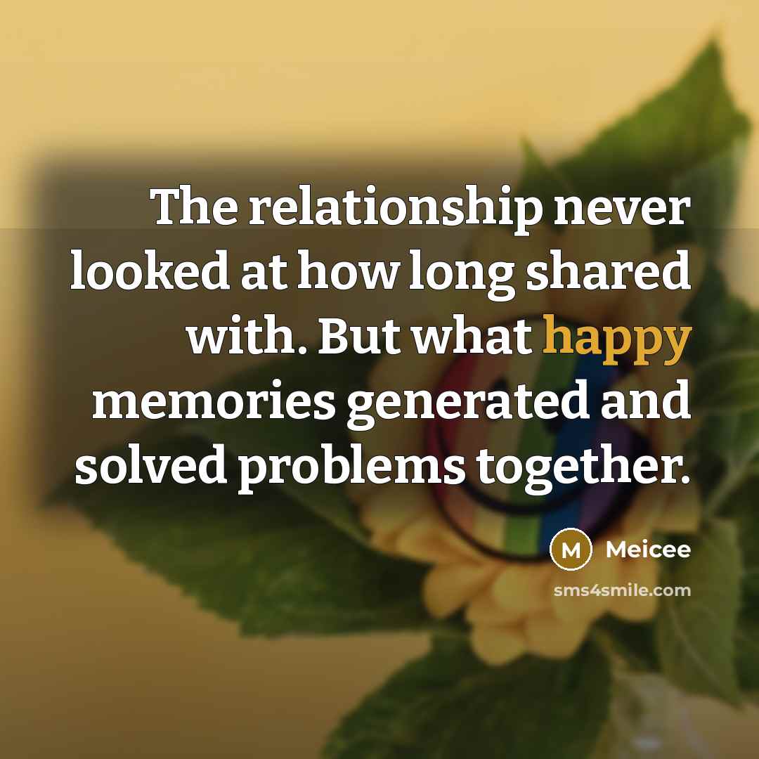 “The relationship never looked at how long shared with. But…” quote by Meicee