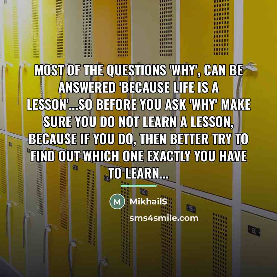 “Most of the questions 'why', can be answered 'because life…” quote by MikhailS