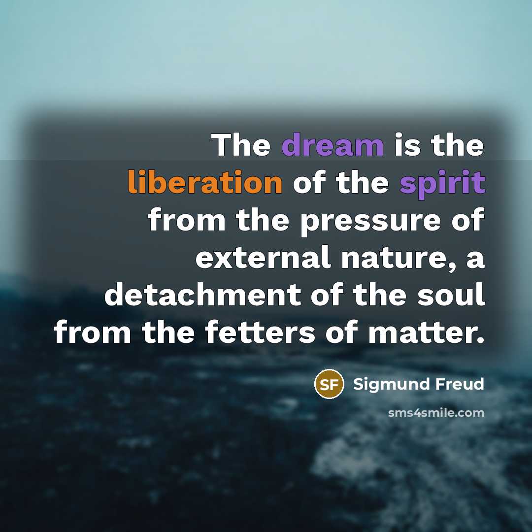 “The dream is the liberation of the spirit from the…” quote by Sigmund Freud