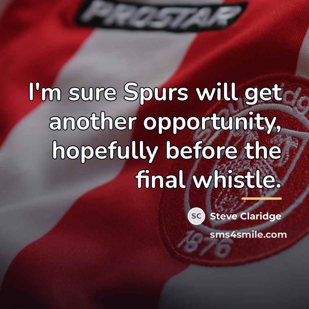 “I'm sure Spurs will get another opportunity, hopefully before the…” quote by Steve Claridge