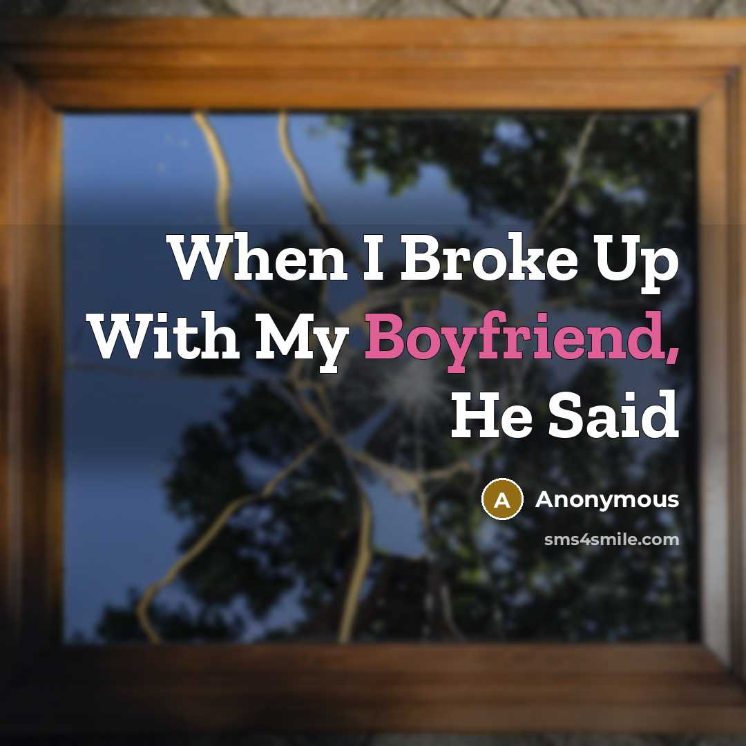 “When I Broke Up With My Boyfriend, He Said” quote by Anonymous