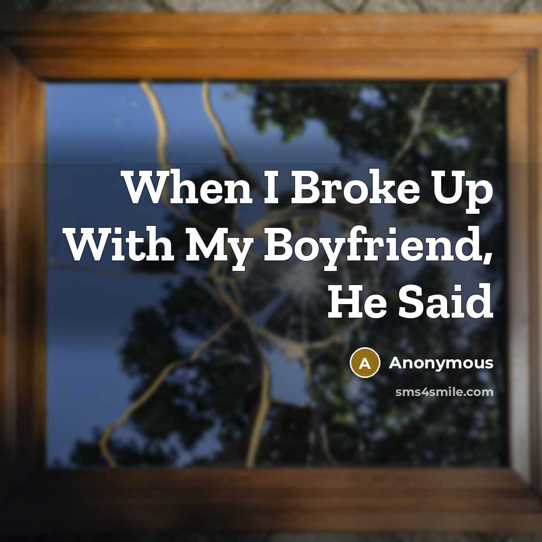 “When I Broke Up With My Boyfriend, He Said…” quote by Anonymous