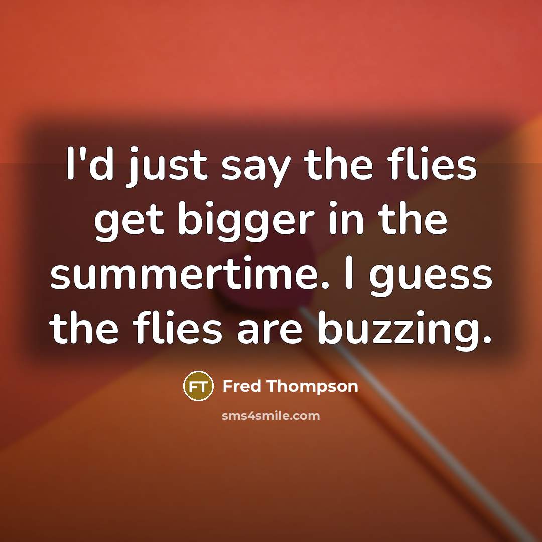 “I'd just say the flies get bigger in the summertime.…” quote by Fred Thompson