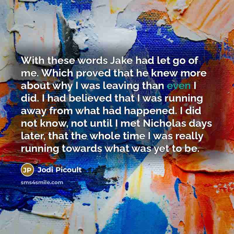 “With these words Jake had let go of me. Which…” quote by Jodi Picoult