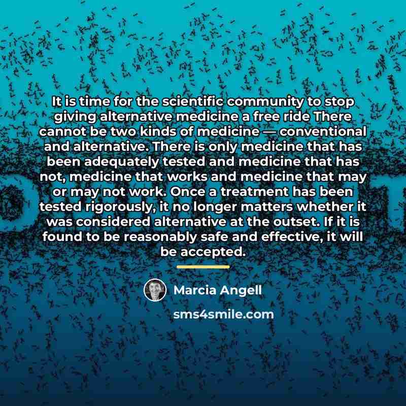 “It is time for the scientific community to stop giving…” quote by Marcia Angell