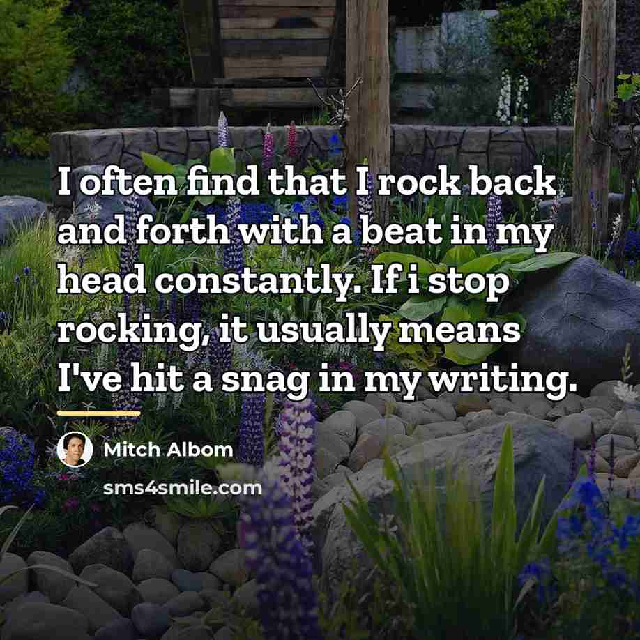 “I often find that I rock back and forth with…” quote by Mitch Albom