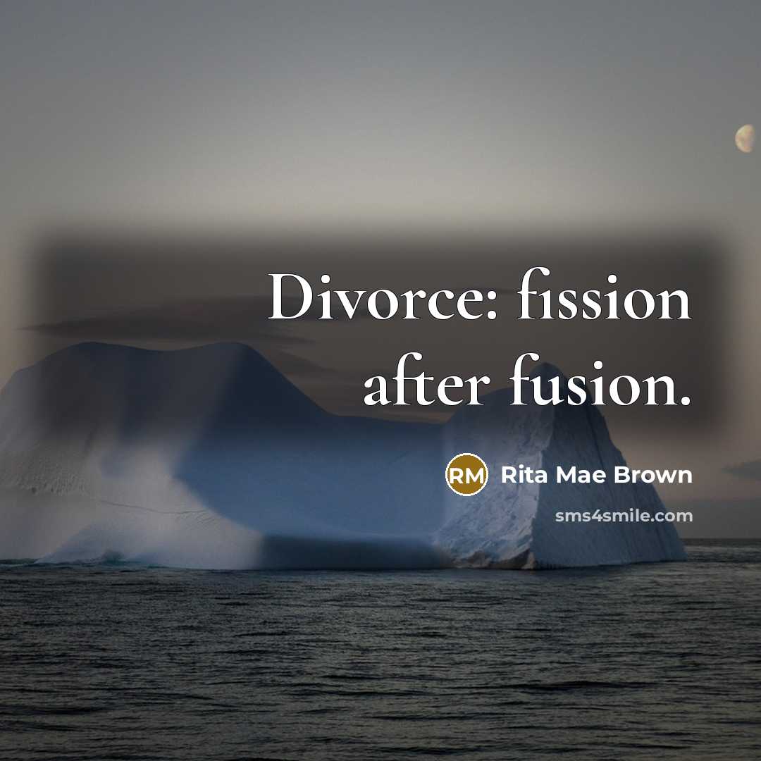 “Divorce: fission after fusion.…” quote by Rita Mae Brown