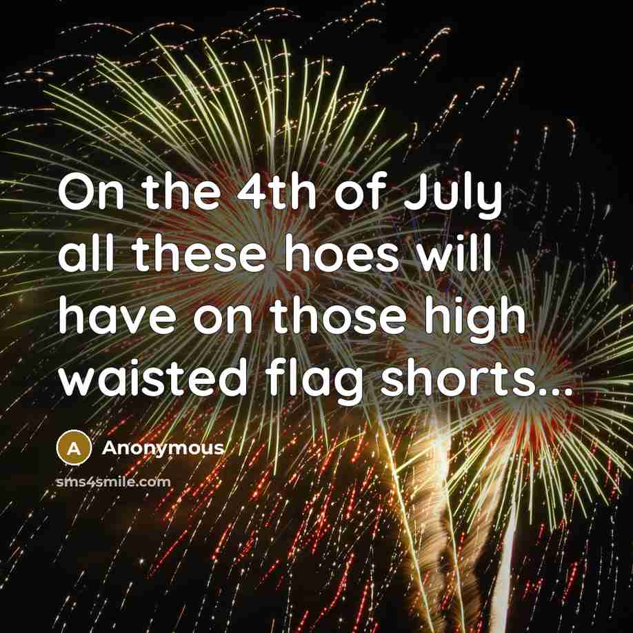 “On the 4th of July all these hoes will have…” quote by Anonymous