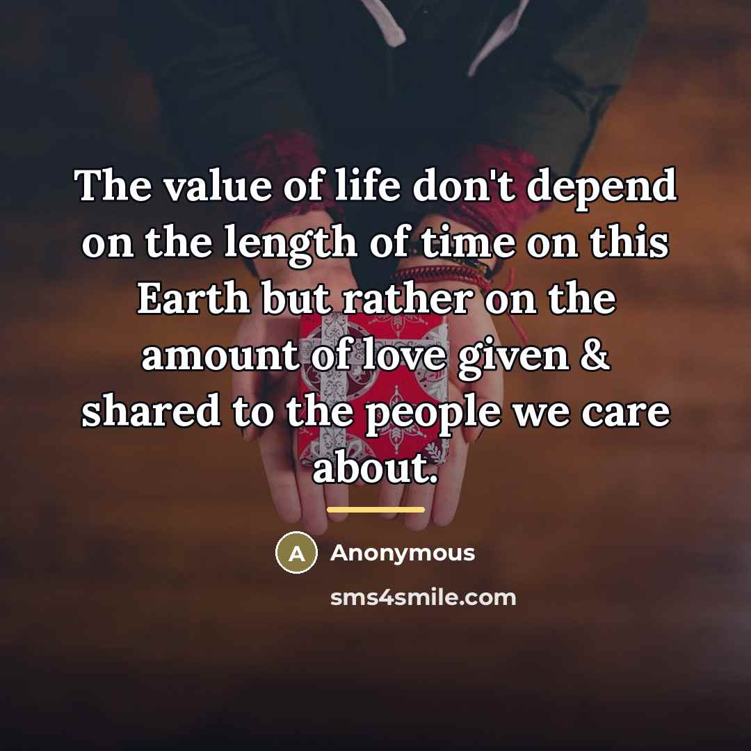 “The value of life don't depend on the length of…” quote by Anonymous