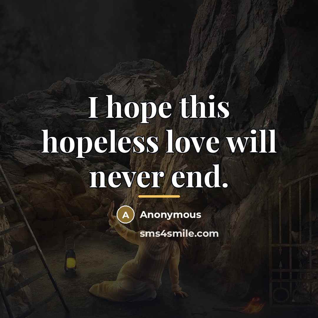 “I hope this hopeless love will never end.…” quote by Anonymous