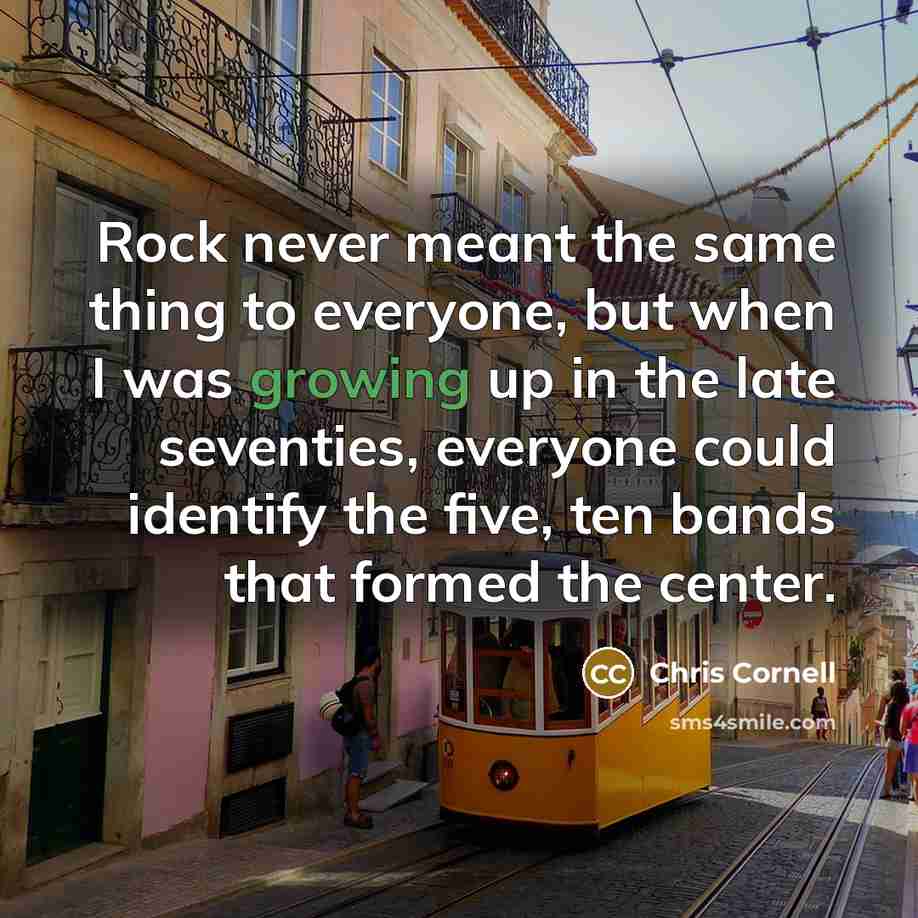 “Rock never meant the same thing to everyone, but when…” quote by Chris Cornell