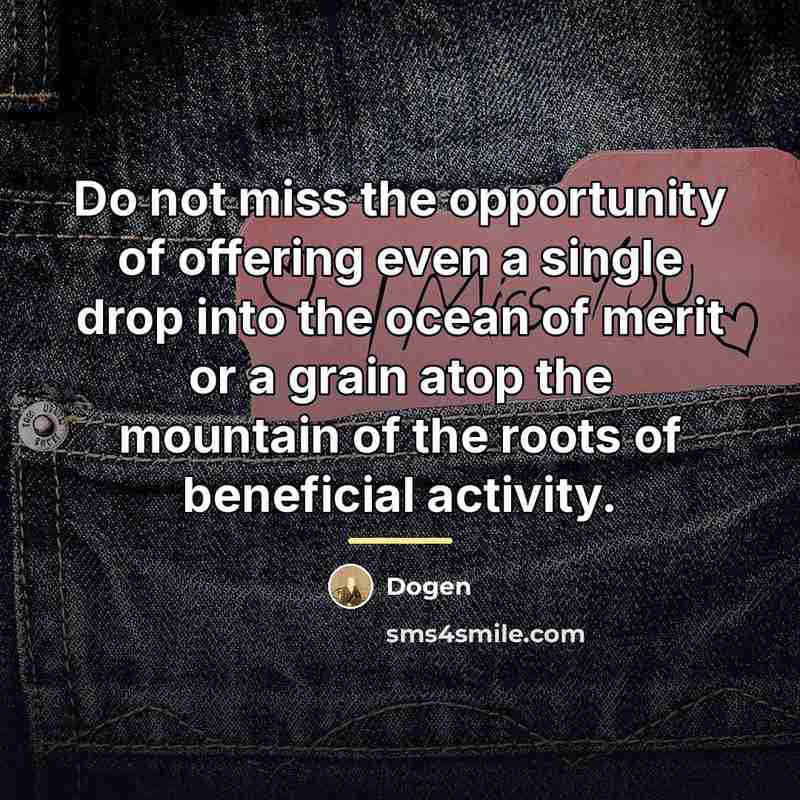 “Do not miss the opportunity of offering even a single…” quote by Dogen