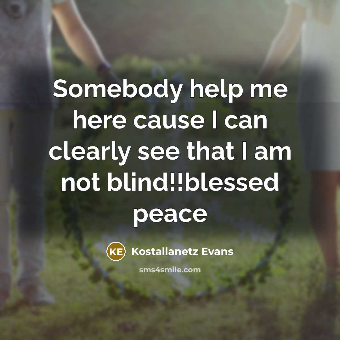 “Somebody help me here cause I can clearly see that…” quote by Kostallanetz Evans