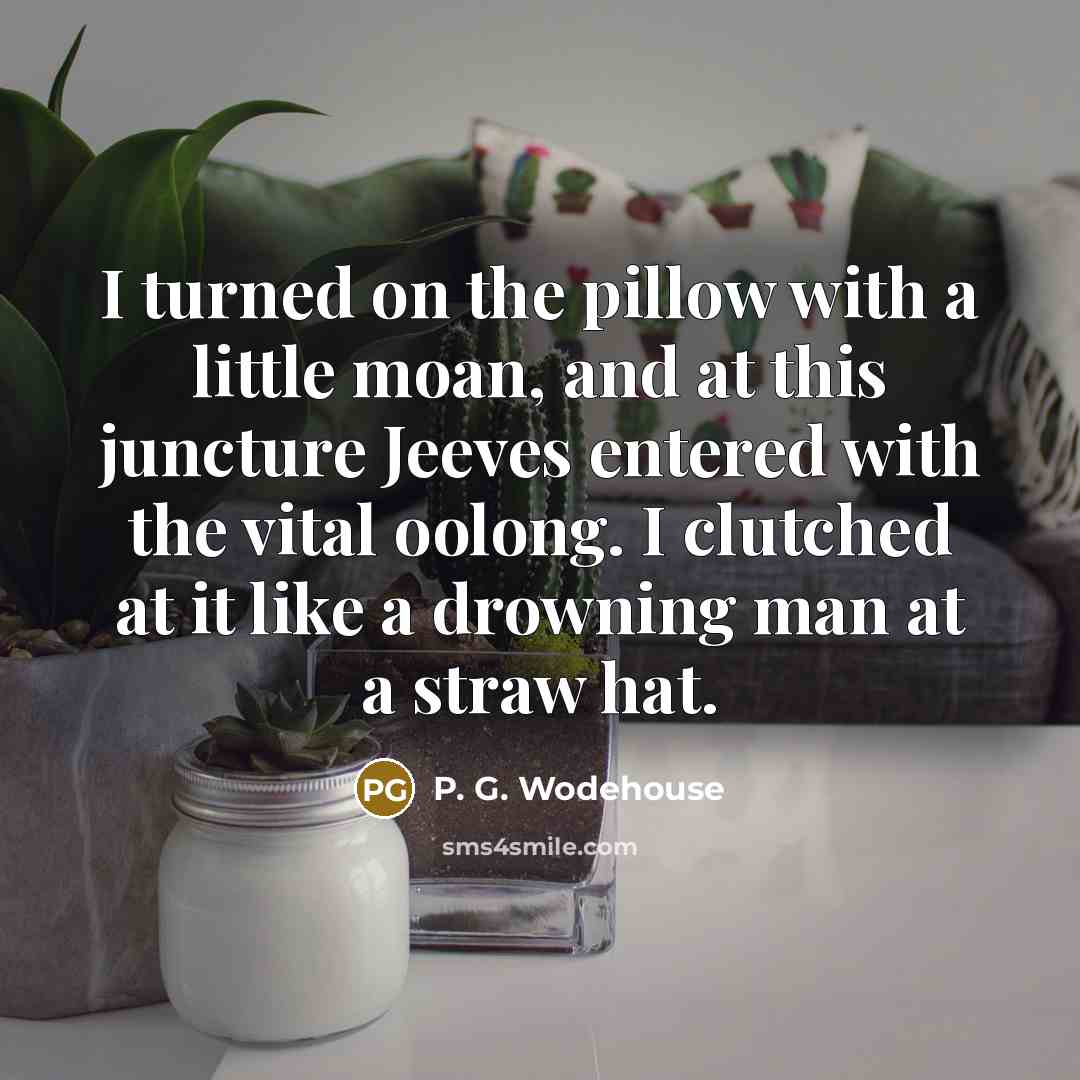 “I turned on the pillow with a little moan, and…” quote by P. G. Wodehouse