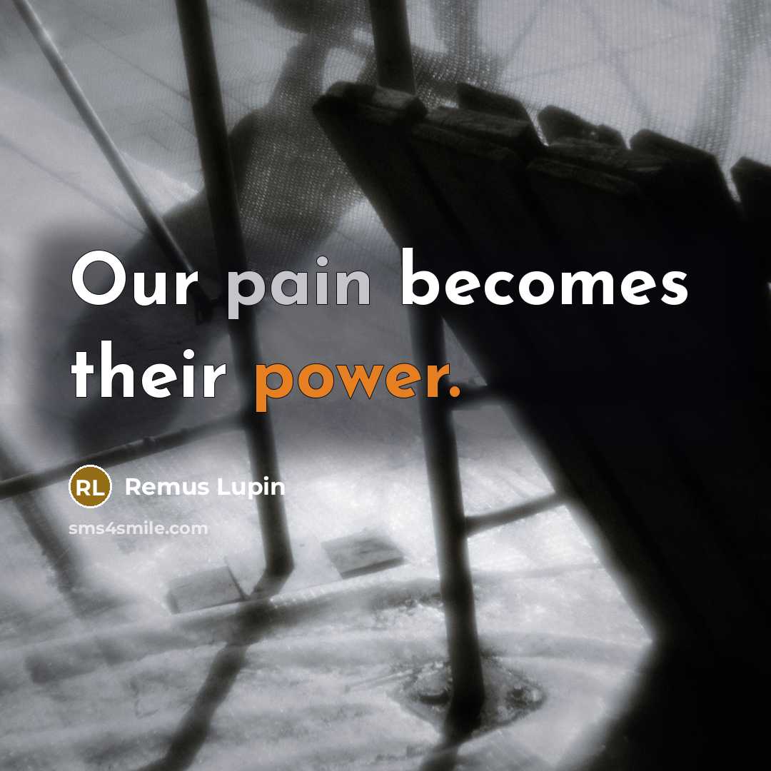 “Our pain becomes their power.” quote by Remus Lupin