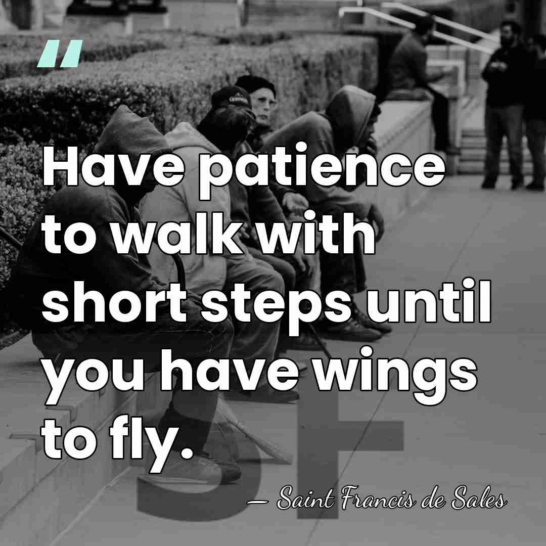 Have patience to walk with short steps until you have wings to&hellip; - Saint Francis de Sales