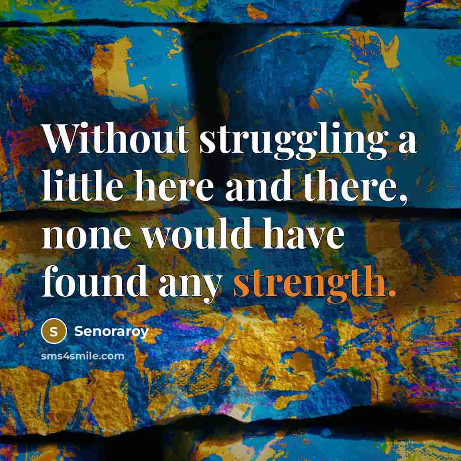 “Without struggling a little here and there, none would have…” quote by Senoraroy