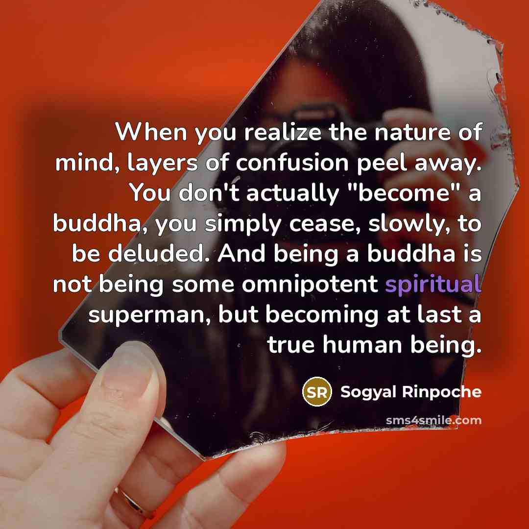 “When you realize the nature of mind, layers of confusion…” quote by Sogyal Rinpoche