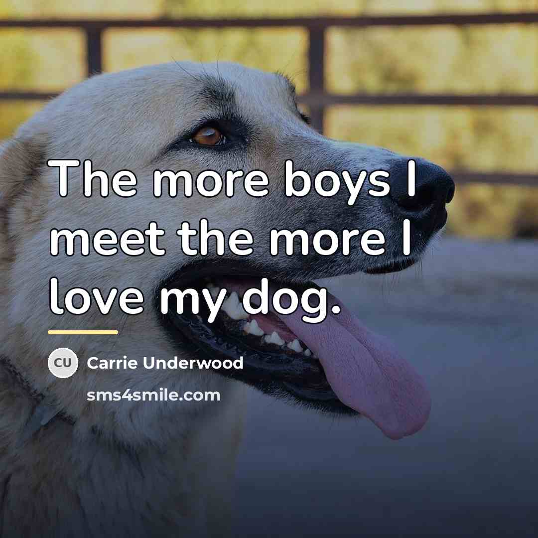 “The more boys I meet the more I love my…” quote by Carrie Underwood