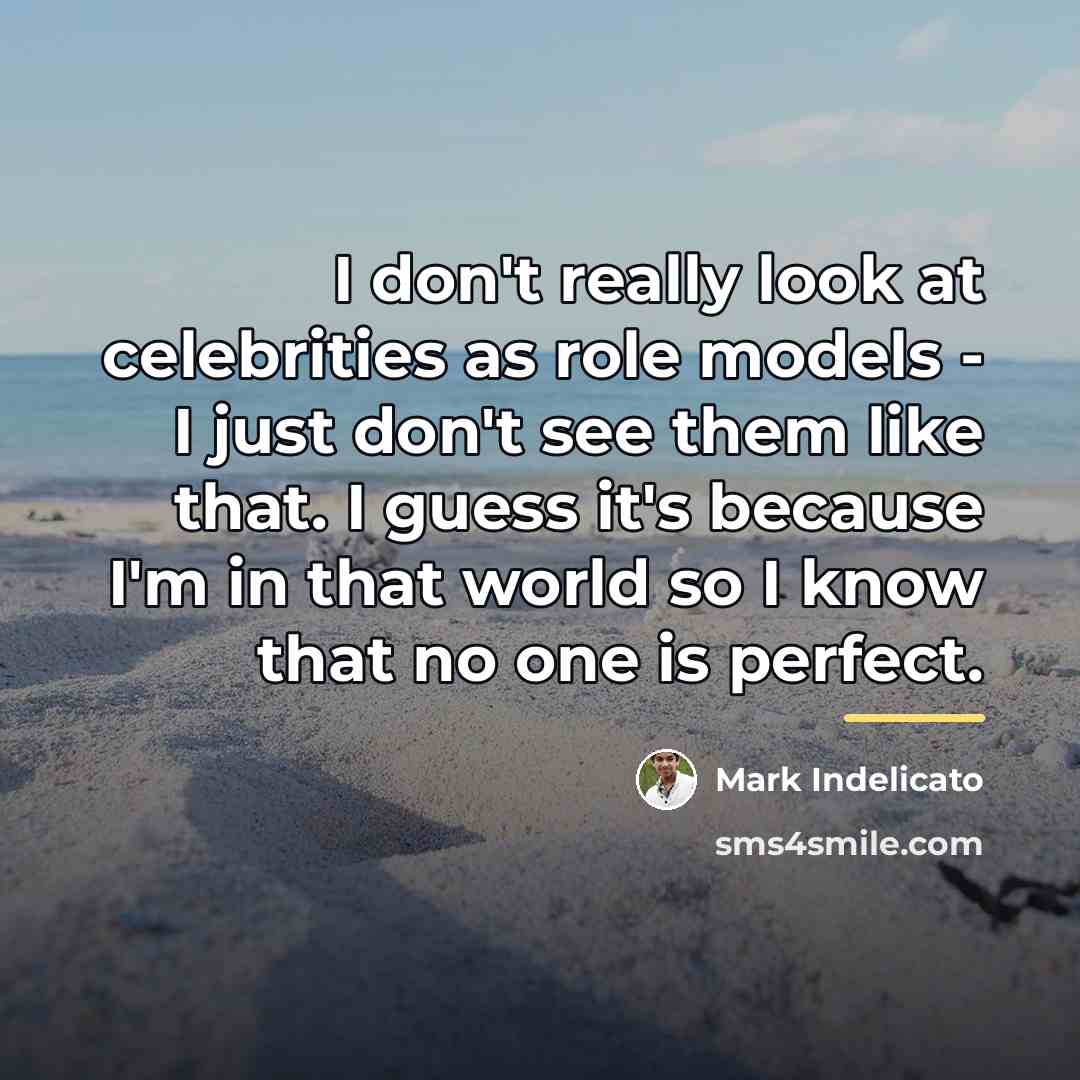 “I don't really look at celebrities as role models -…” quote by Mark Indelicato