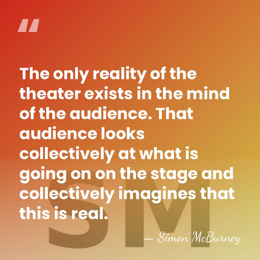 The only reality of the theater exists in the mind of the&hellip; - Simon McBurney