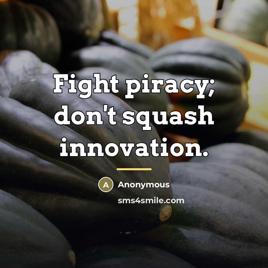 “Fight piracy; don't squash innovation.…” quote by Anonymous