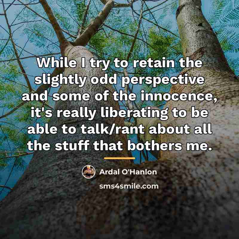 “While I try to retain the slightly odd perspective and…” quote by Ardal O'Hanlon