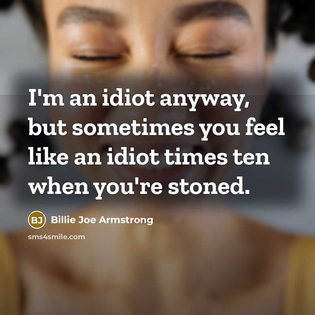 “I'm an idiot anyway, but sometimes you feel like an…” quote by Billie Joe Armstrong