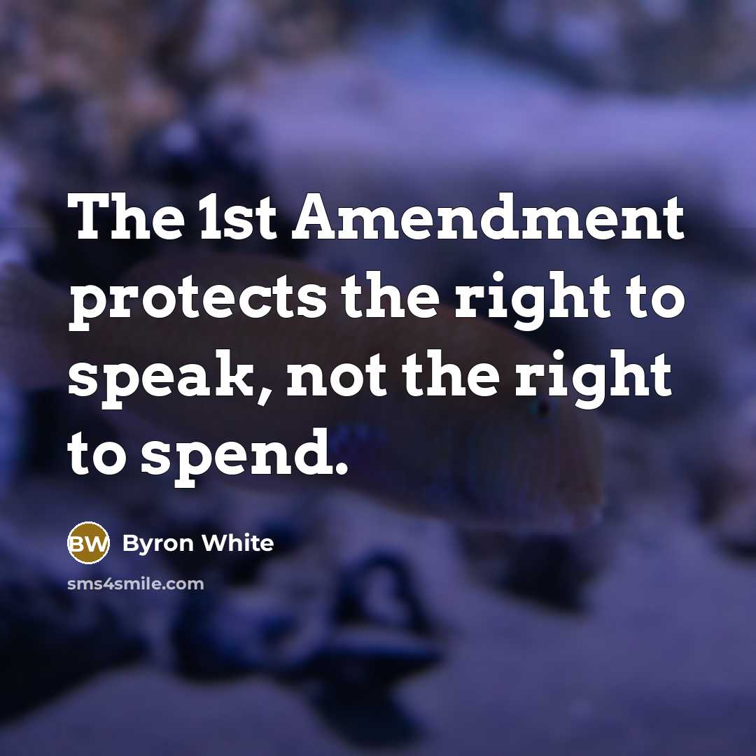 “The 1st Amendment protects the right to speak, not the…” quote by Byron White