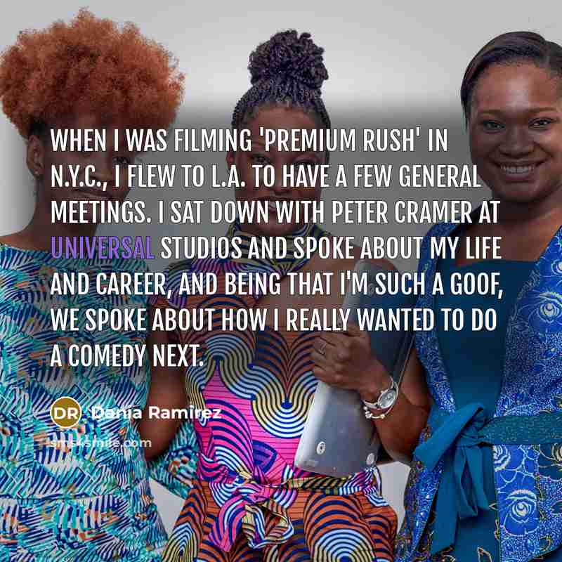 “When I was filming 'Premium Rush' in N.Y.C., I flew…” quote by Dania Ramirez