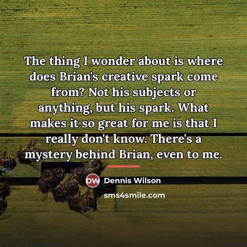 “The thing I wonder about is where does Brian's creative…” quote by Dennis Wilson