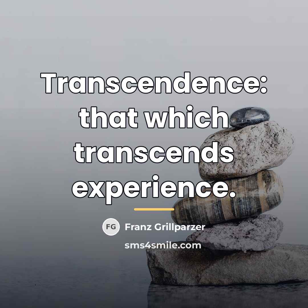 “Transcendence: that which transcends experience.…” quote by Franz Grillparzer