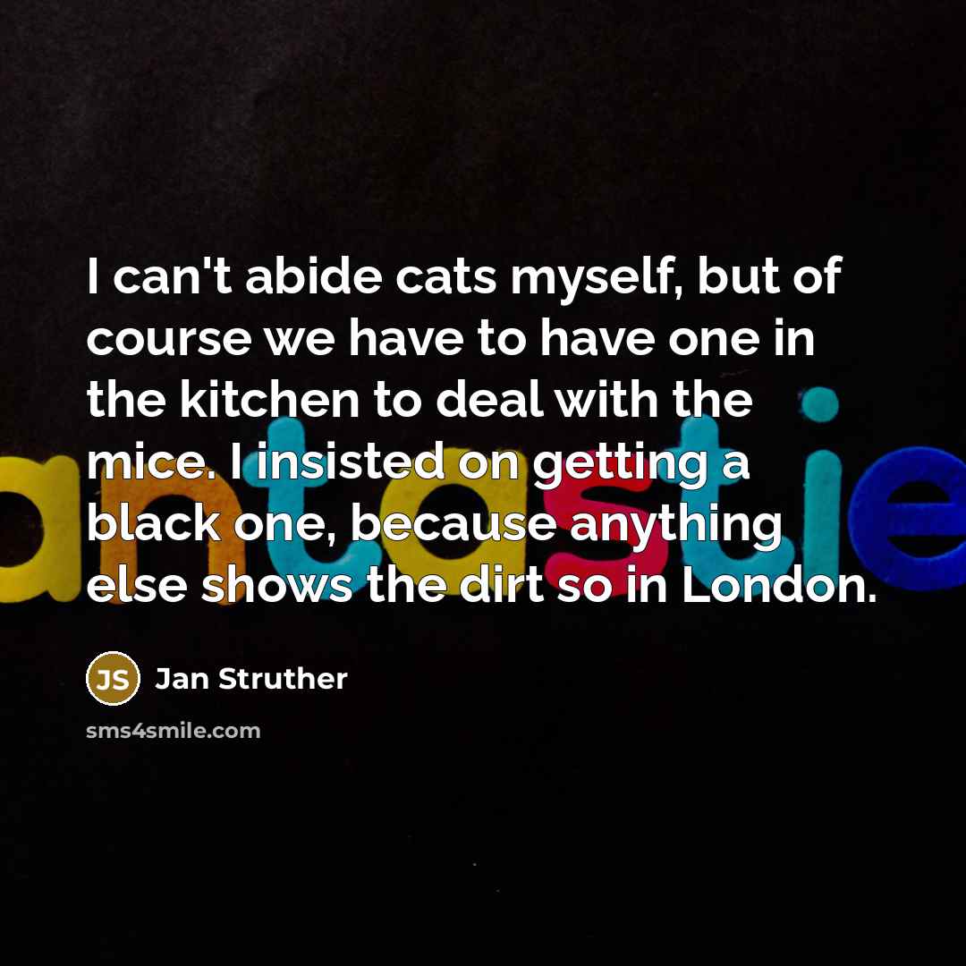 “I can't abide cats myself, but of course we have…” quote by Jan Struther