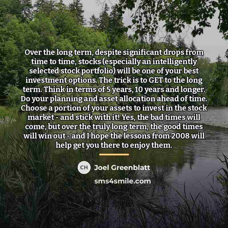“Over the long term, despite significant drops from time to…” quote by Joel Greenblatt
