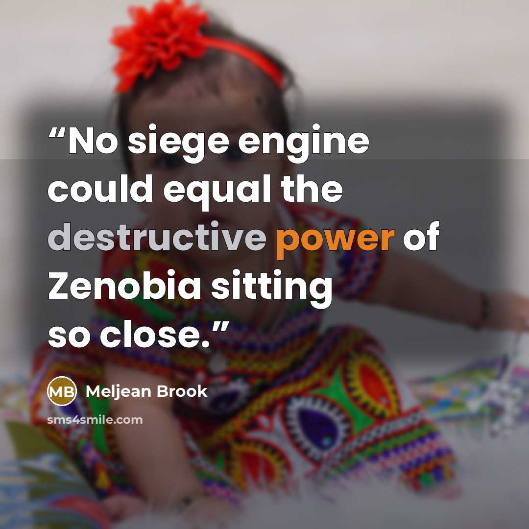 “No siege engine could equal the destructive power of Zenobia sitting so close.” quote by Meljean Brook