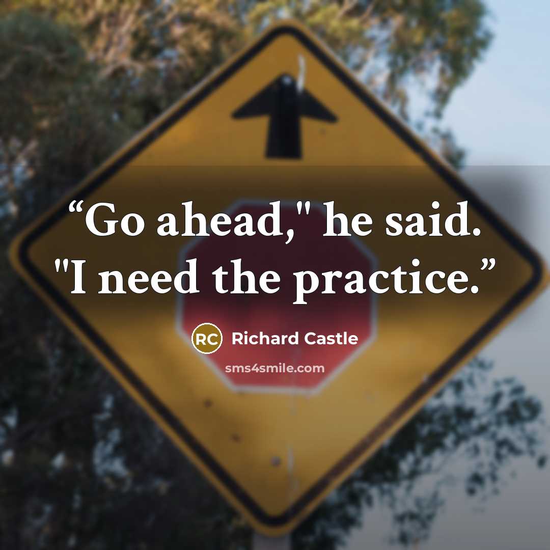 “Go ahead," he said. "I need the practice.” quote by Richard Castle