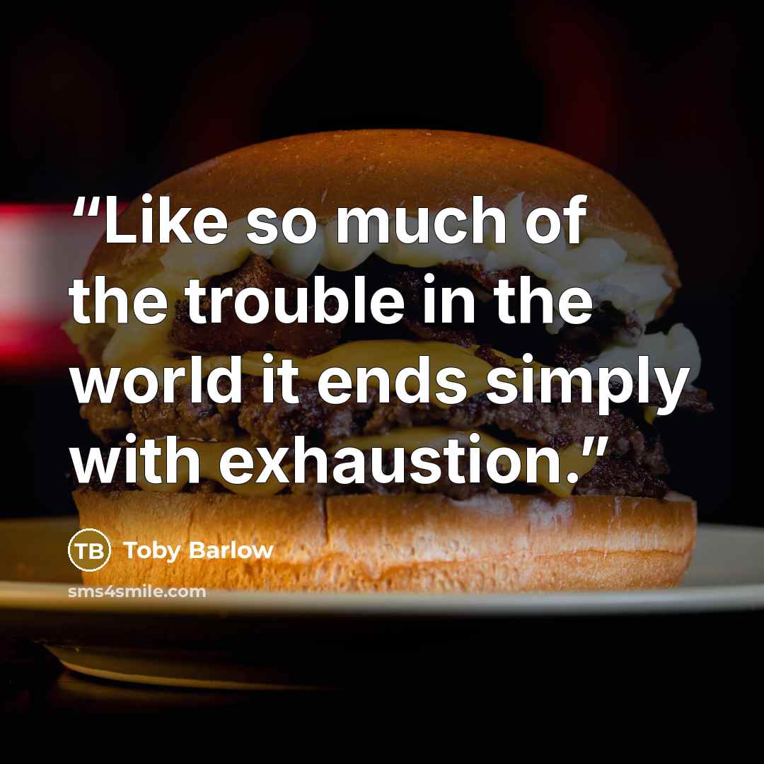 “Like so much of the trouble in the world it ends simply with exhaustion.” quote by Toby Barlow