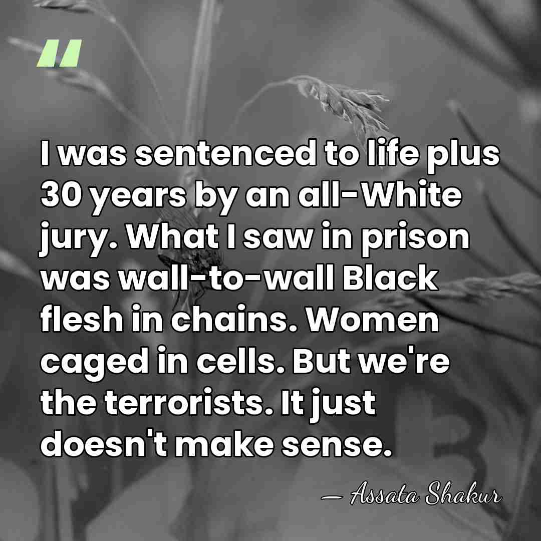 I was sentenced to life plus 30 years by an all-White jury.&hellip; - Assata Shakur