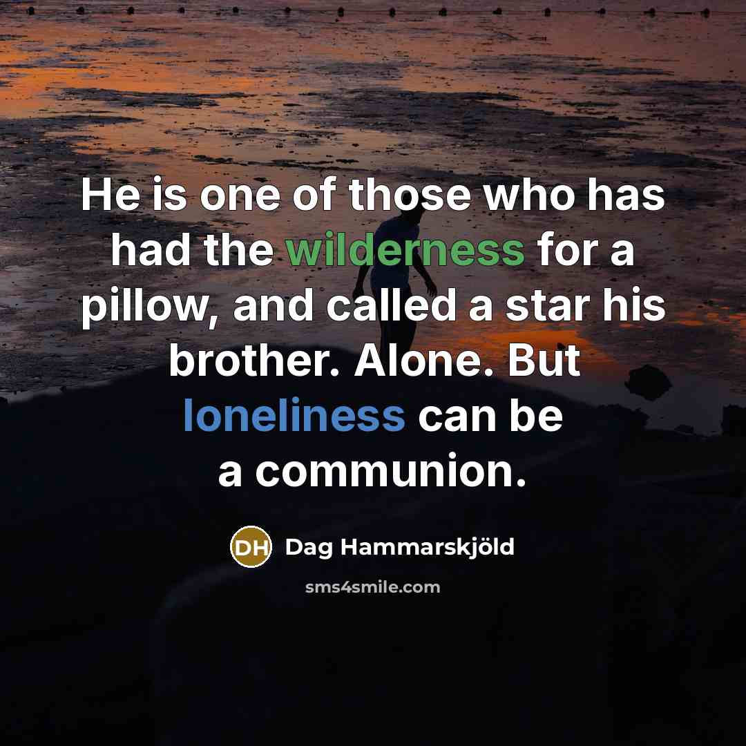 “He is one of those who has had the wilderness…” quote by Dag Hammarskjold