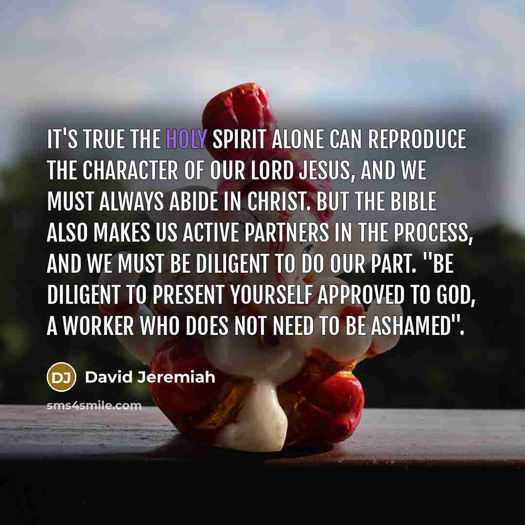 “It's true the Holy Spirit alone can reproduce the character…” quote by David Jeremiah