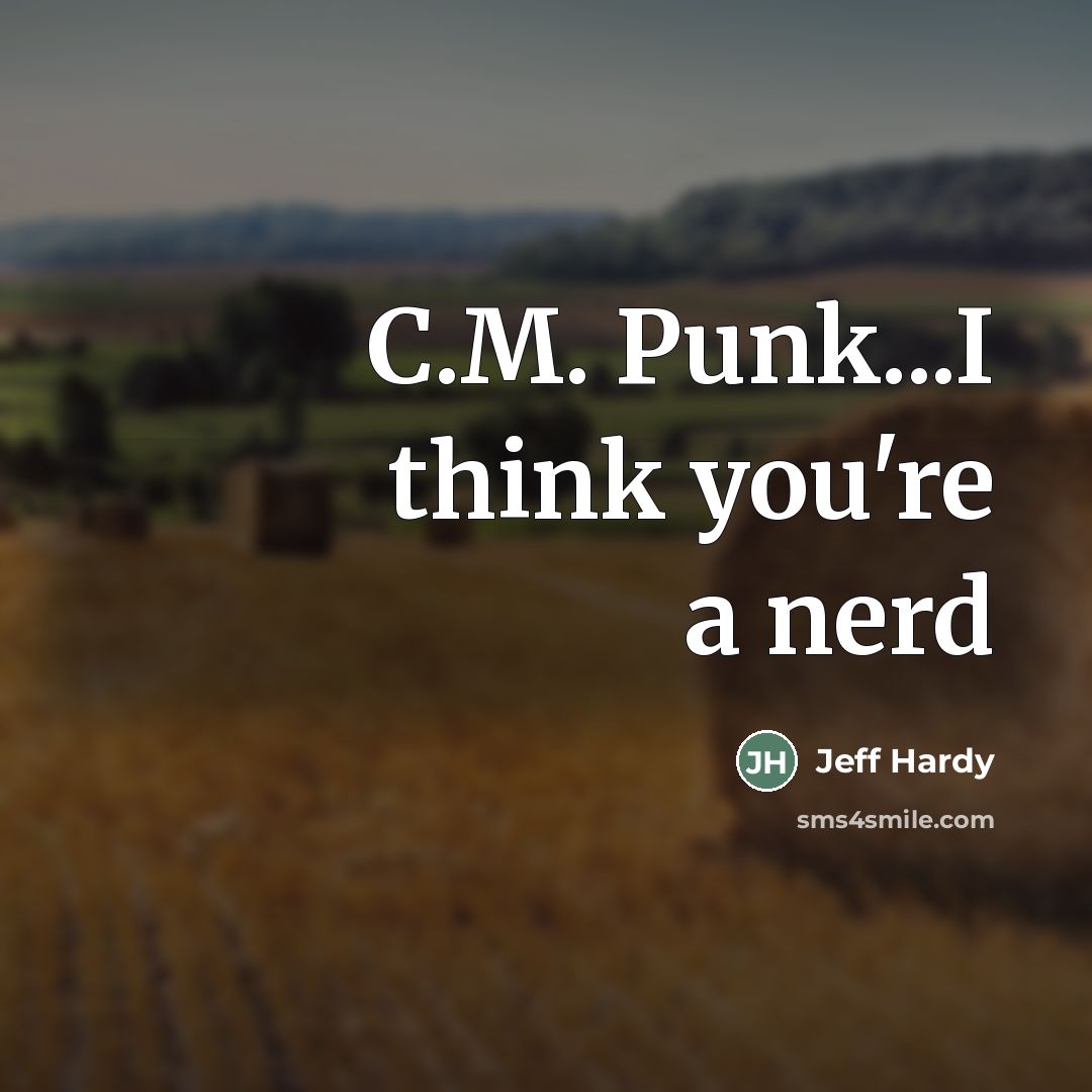 “C.M. Punk...I think you're a nerd…” quote by Jeff Hardy