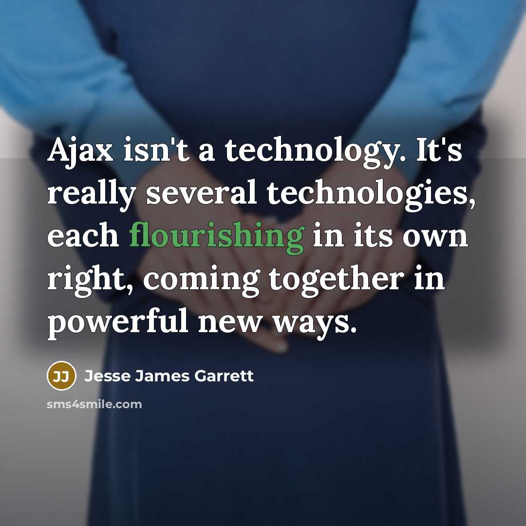 “Ajax isn't a technology. It's really several technologies, each flourishing…” quote by Jesse James Garrett
