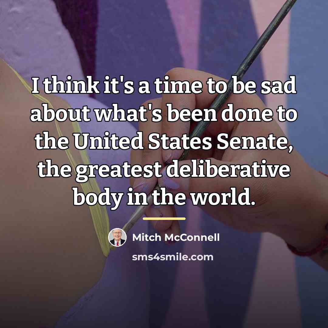 “I think it's a time to be sad about what's…” quote by Mitch McConnell