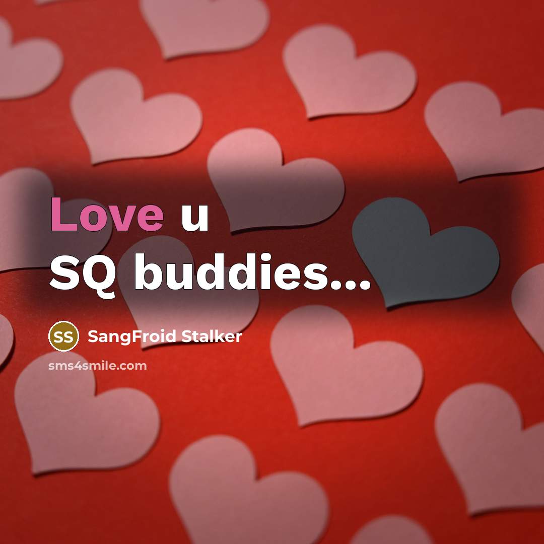 “Love u SQ buddies...” quote by SangFroid Stalker