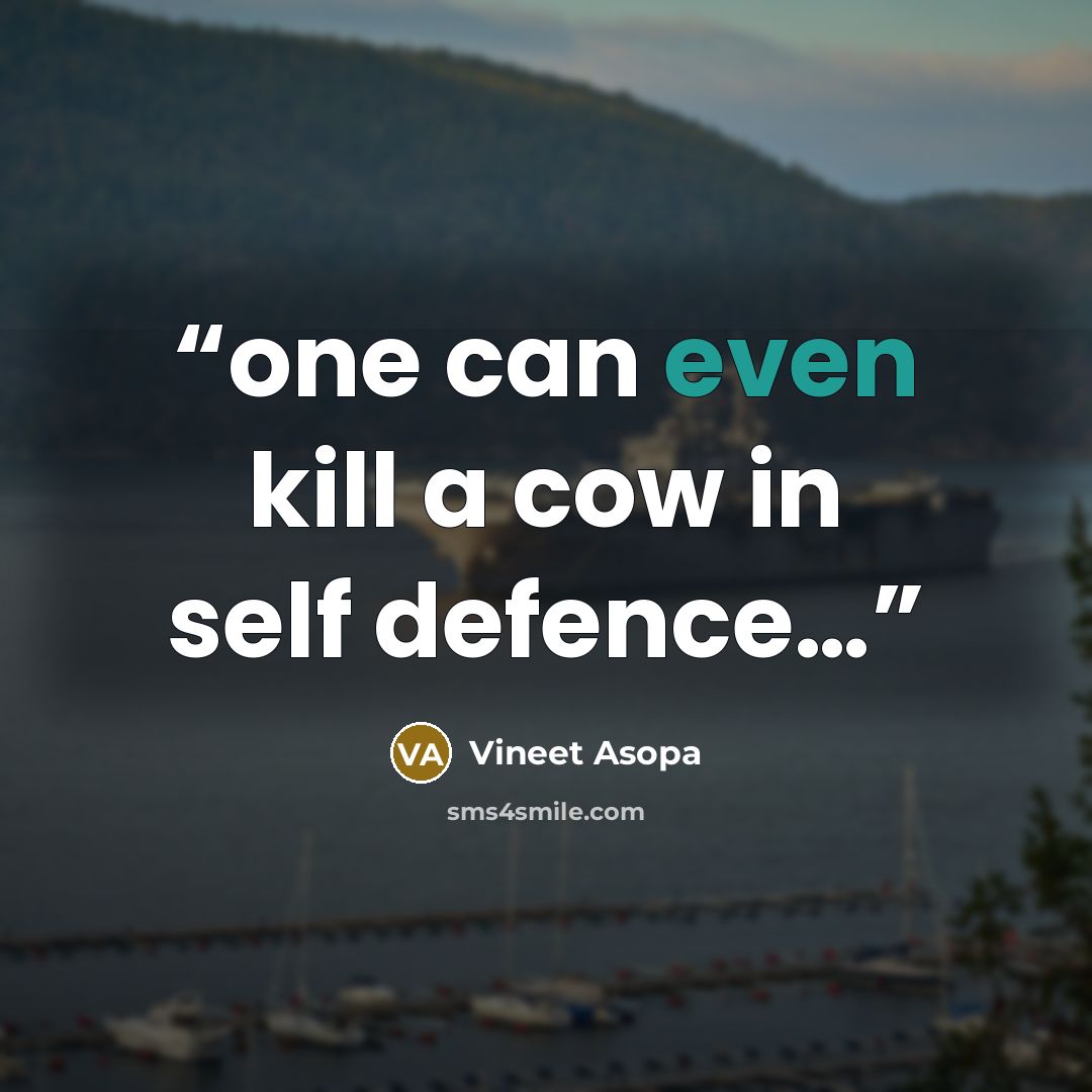 “one can even kill a cow in self defence…” quote by Vineet Asopa