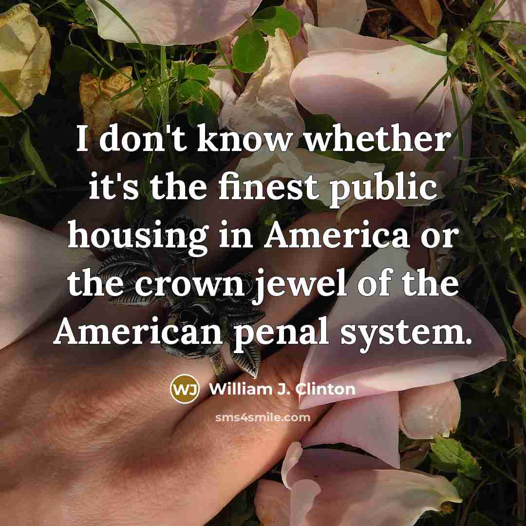 “I don't know whether it's the finest public housing in…” quote by William J. Clinton