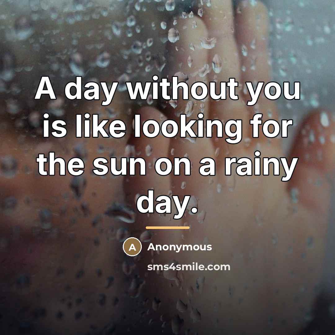 “A day without you is like looking for the sun…” quote by Anonymous
