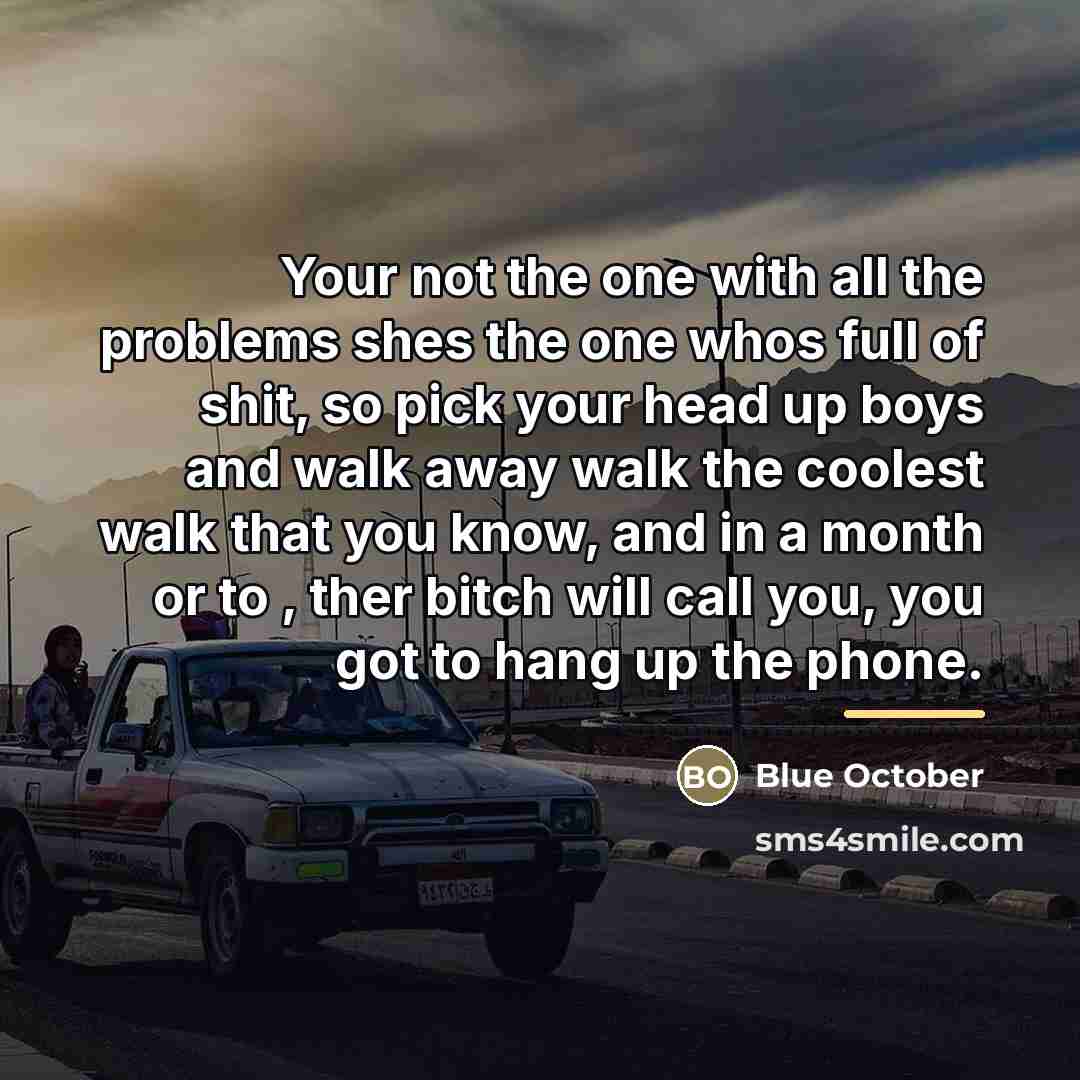 “Your not the one with all the problems shes the…” quote by Blue October