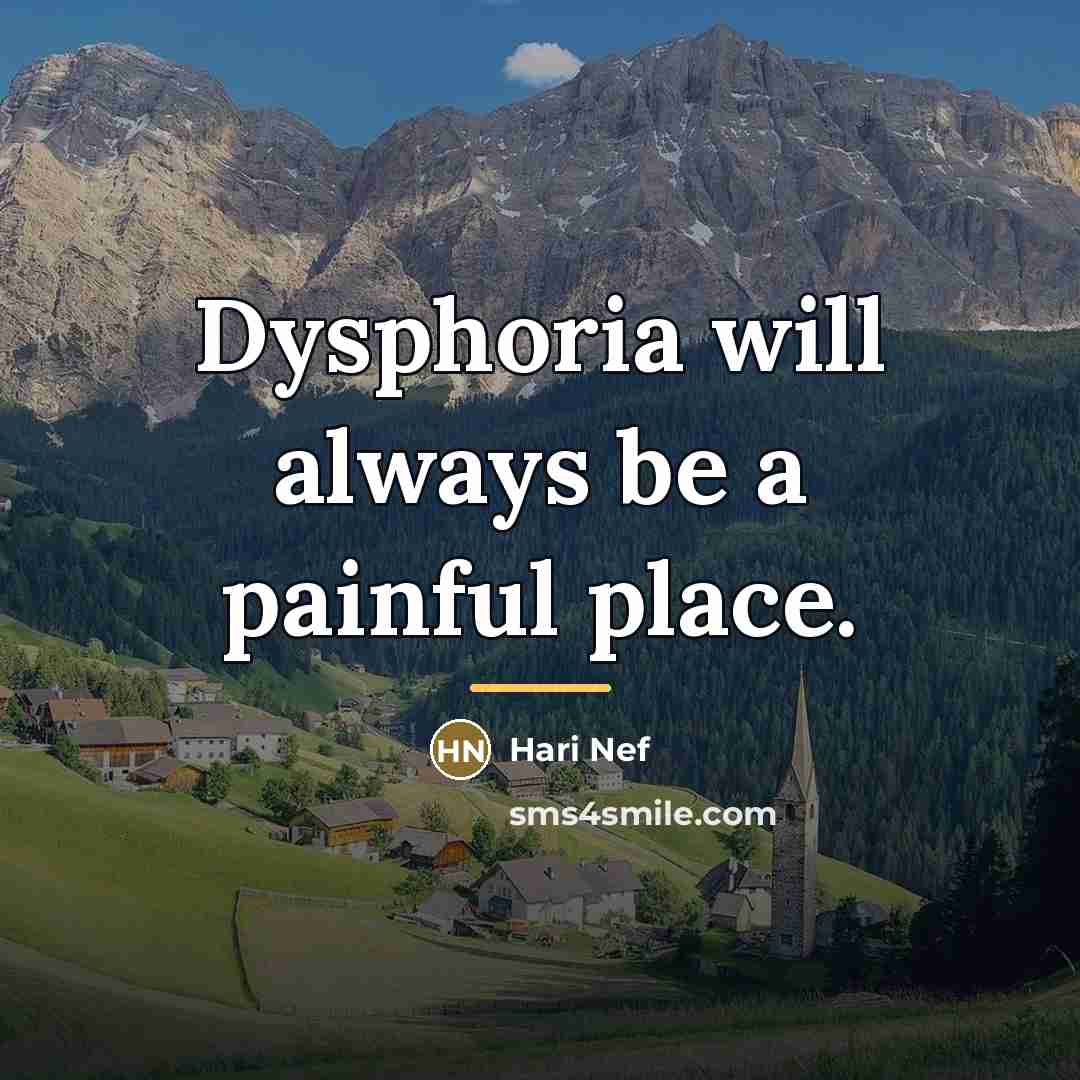 “Dysphoria will always be a painful place.…” quote by Hari Nef